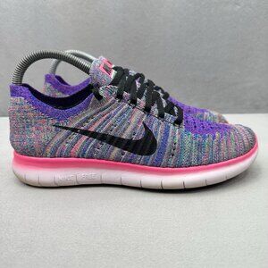 Nike Free RN Flyknit Womens Size 8 Shoes Multicolor Athletic Running Sneakers